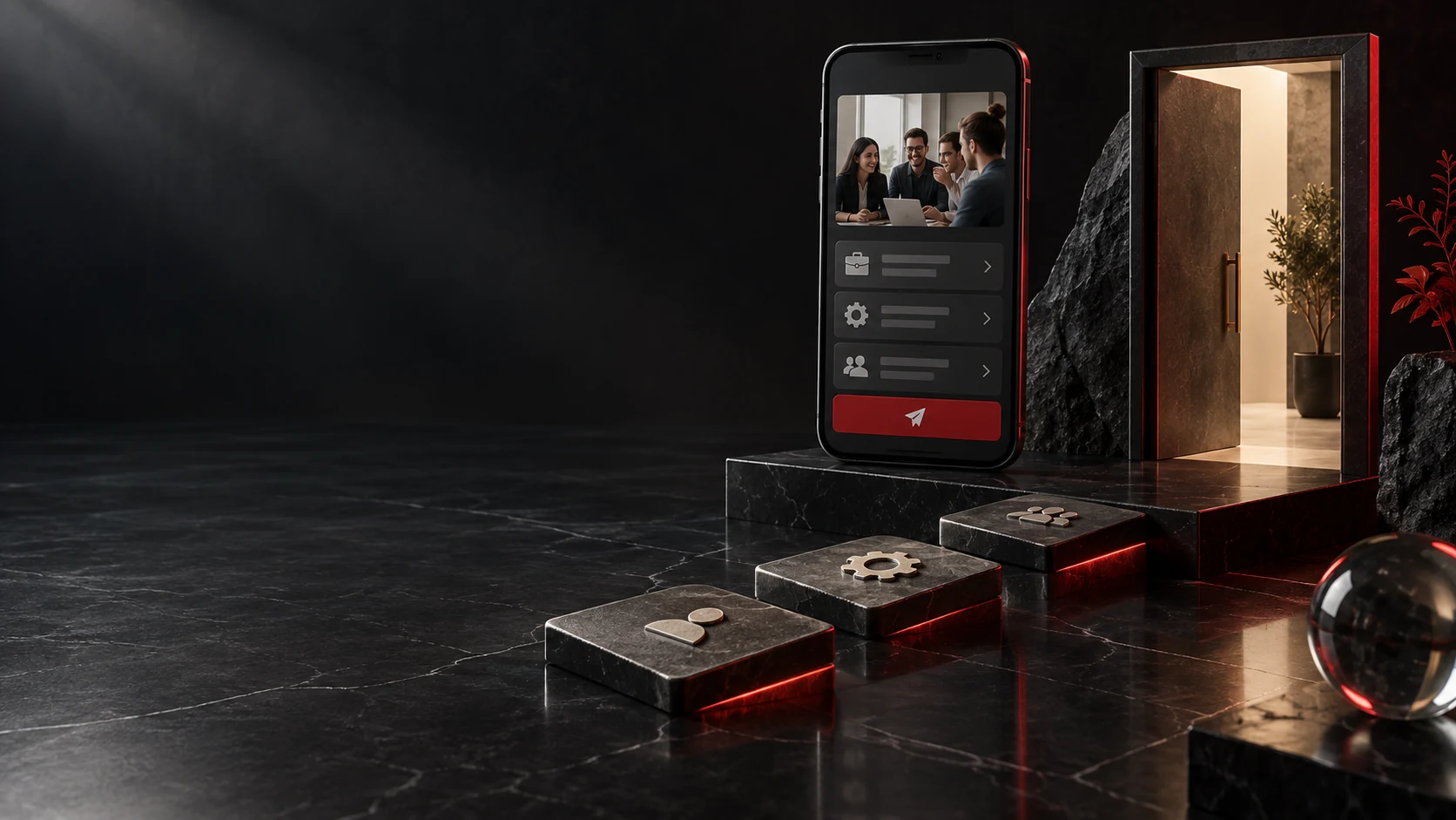 Eine klare Karriereseite führt über einen kurzen mobilen Bewerbungsweg zum Kontakt.
