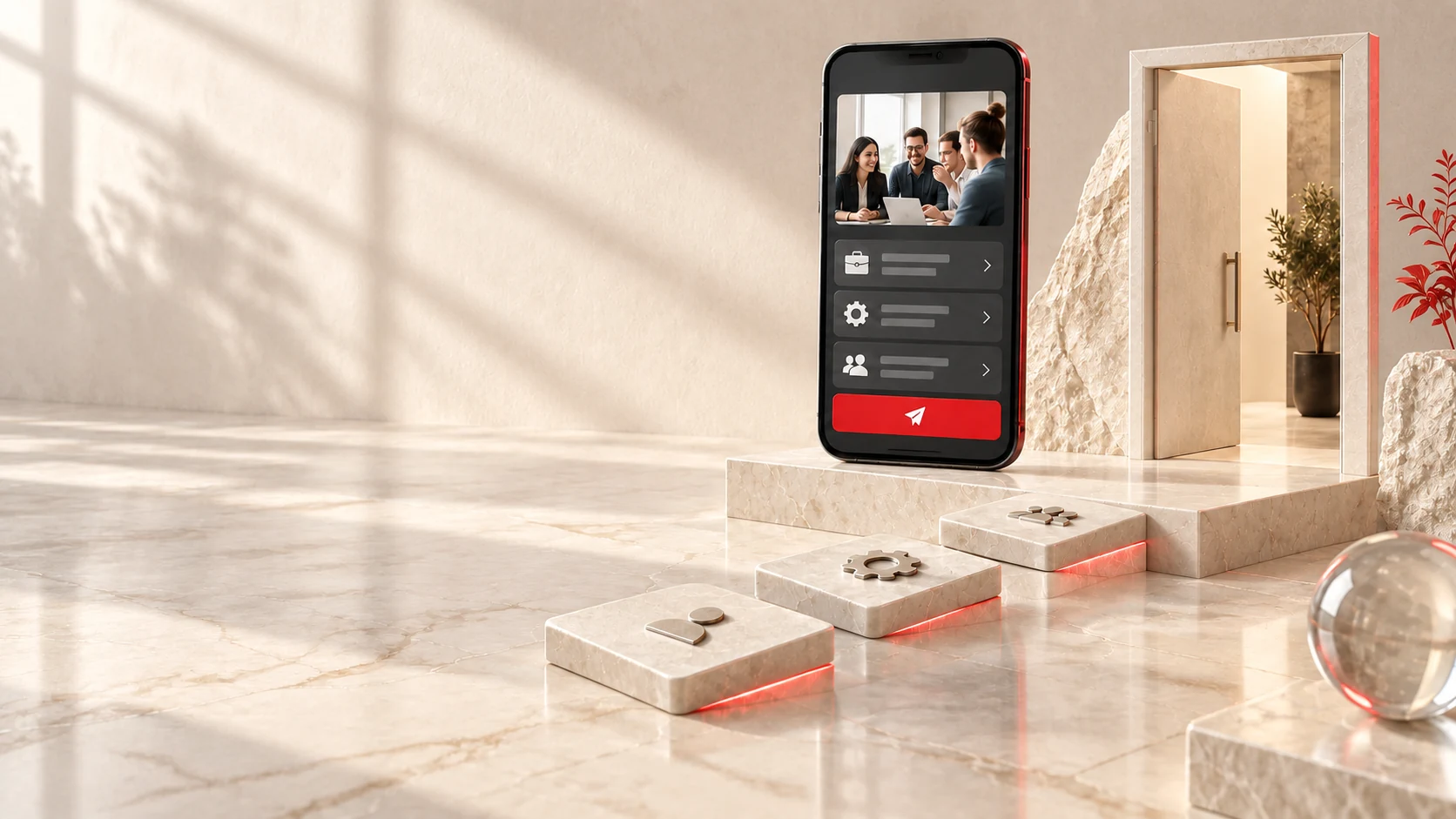 Eine klare Karriereseite führt über einen kurzen mobilen Bewerbungsweg zum Kontakt.