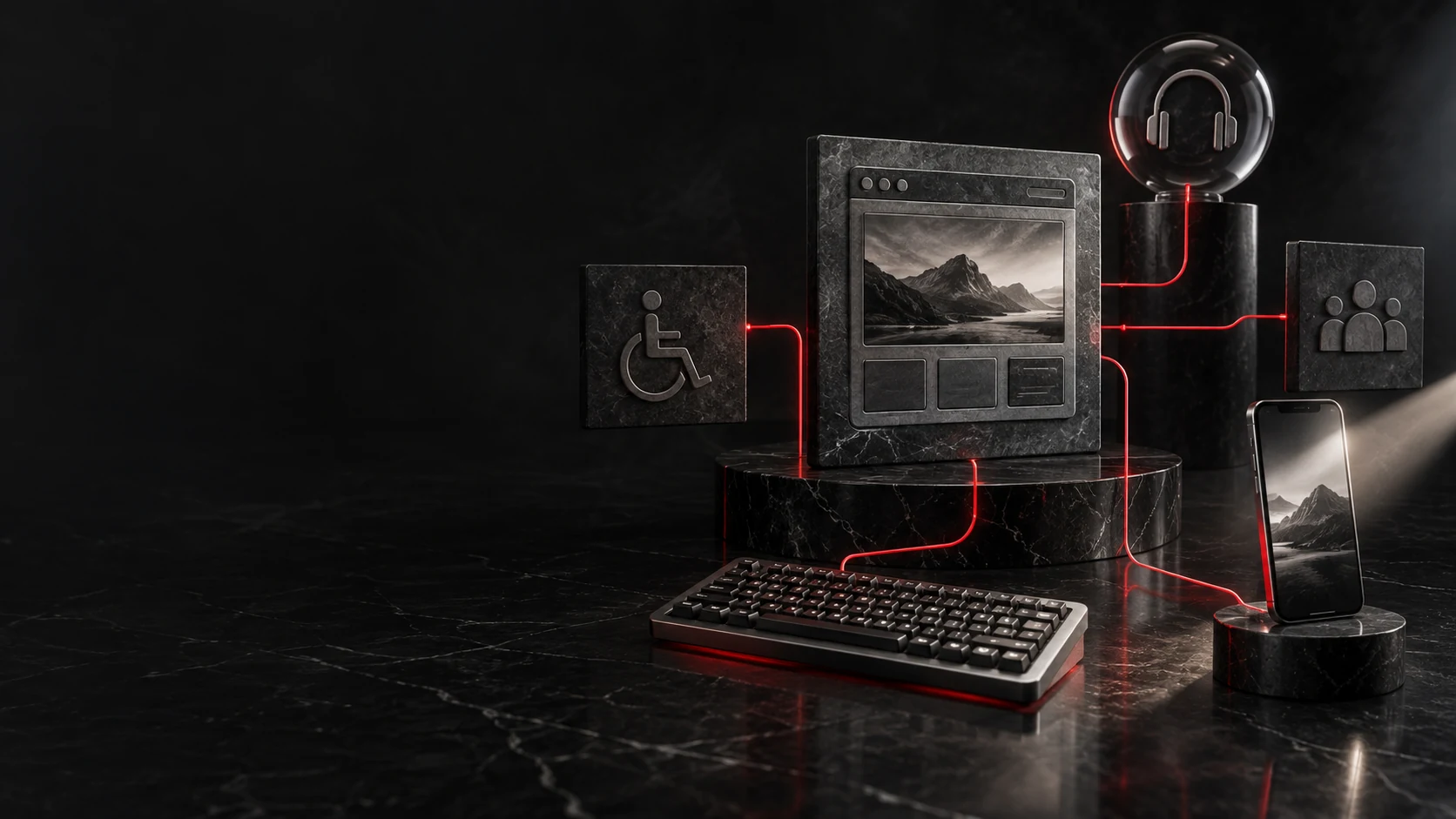 Eine Website ist über Tastatur, Audio, Kontrast und Smartphone zugänglich.