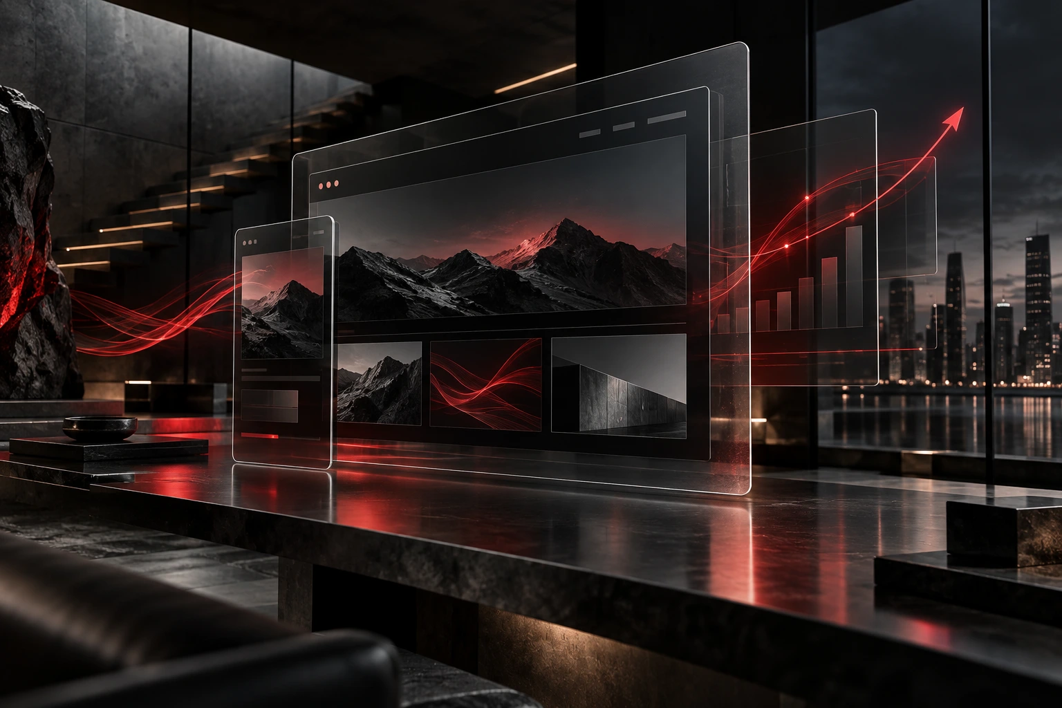 Digitales Architekturmotiv für Webdesign und Online-Shops